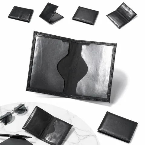 Custom Faux Leather Insurance Card Holders with Clear Window 2