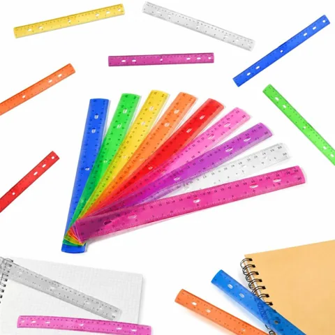 12 Inch Clear PVC Ruler with Hanging Hole, Metric & Imperial 2