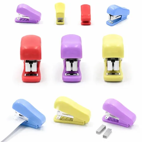 Mini Colorful Stapler with Matching Nails for Desk 2