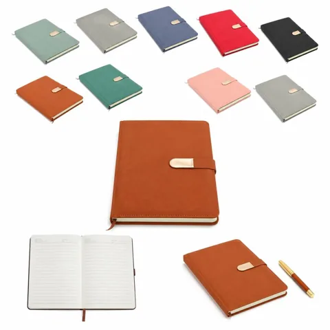 Magnetic Button PU Notebook, Durable Cover, Smooth Paper 2