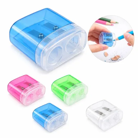 Dual-Hole Manual Pencil Sharpener with Durable Blade, 2