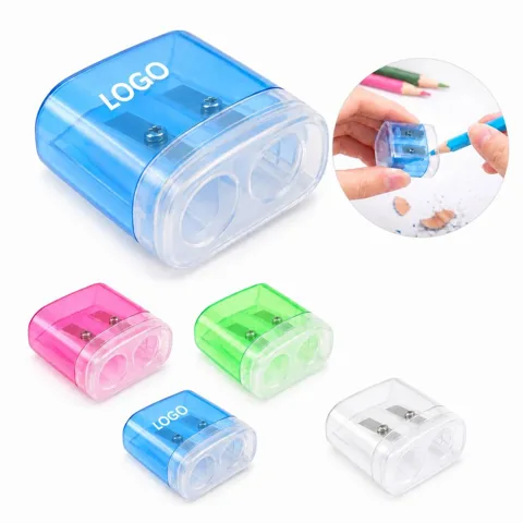 Dual-Hole Manual Pencil Sharpener with Durable Blade,