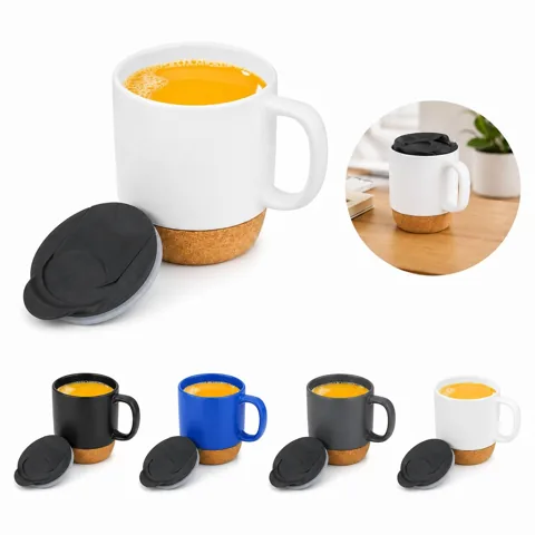 12oz Double-Walled Ceramic Mug with Cork Base 2