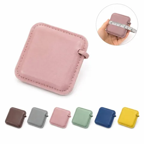 PU Leather Square Tape Measure Compact Portable Dual-Sided 2