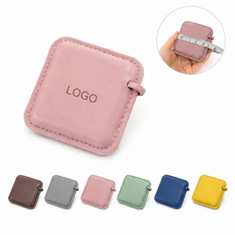 PU Leather Square Tape Measure Compact Portable Dual-Sided