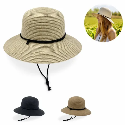 UPF50+ Packable Wide Brim Straw Sun Hat for Outdoor 2