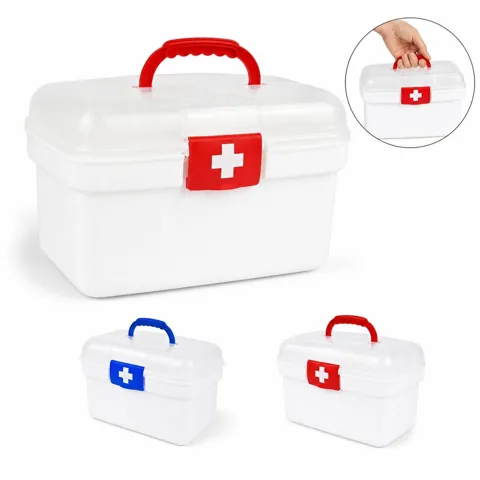 Clear Lid First Aid Box with Adjustable Compartments 2
