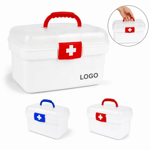 Clear Lid First Aid Box with Adjustable Compartments