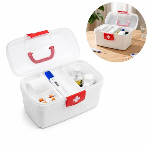 Double-Layer First Aid Kit with Handle for Home Emergency 2