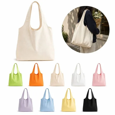 Durable Cotton Canvas Tote Vest Bag with Pockets 2