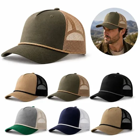 Custom Cotton Trucker Cap with Mesh Back and Snapback 2