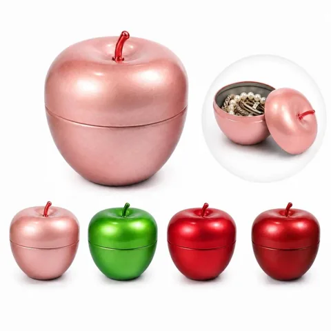 Apple-Shaped Tin Candy Box with Secure Lid 2