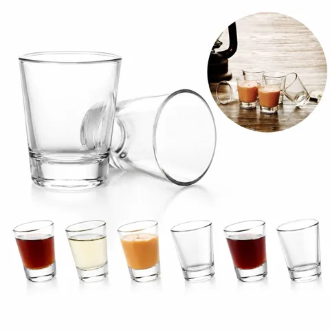 1.5 oz Lead-Free Clear Shot Glasses Heavy Base 2