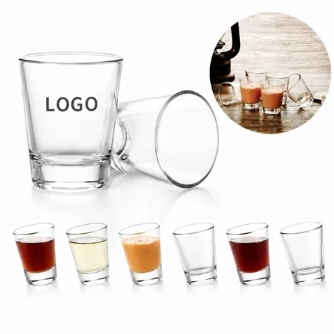 1.5 oz Lead-Free Clear Shot Glasses Heavy Base