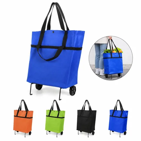 Foldable Wheeled Shopping Bag with Telescopic Handle 2