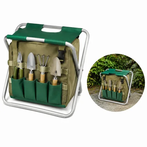 Folding Garden Stool with Detachable Tote Bag 2