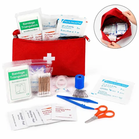 Compact 12-Piece Canvas First Aid Kit for Emergencies 2