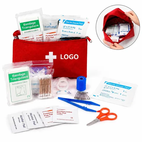 Compact 12-Piece Canvas First Aid Kit for Emergencies