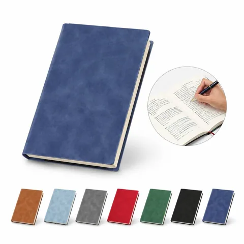 A5 Leatherette Lined Notebook, 80 Sheets, Lay-Flat Design 2