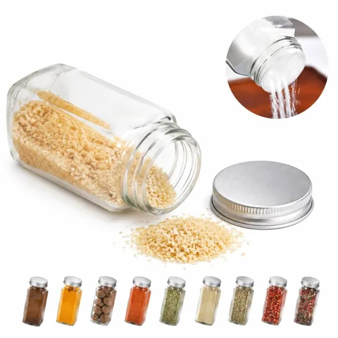 4oz Airtight Square Glass Spice Jar with Leakproof Lid for Everyday Use 2