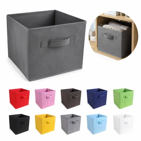 Foldable Non-Woven Storage Box with Handles for Home 2