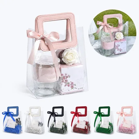 Clear Gift Bags with Self-Adhesive Flap, Durable 2