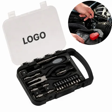 22-Piece polished metal Tool Kit with Portable Case, Essential
