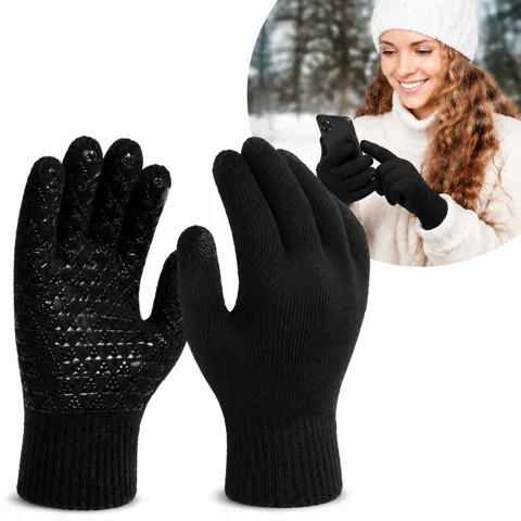 Warm Touchscreen Knit Gloves for Smartphone Use 2