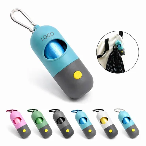 LED Pet Waste Bag Holder with Light for Night Walks