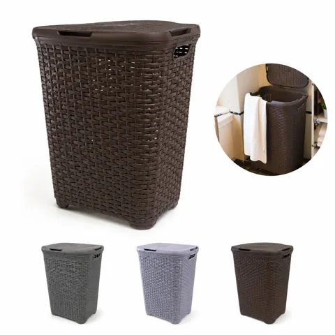 Lidded Plastic Laundry Hamper with Odor-Containing Lid 2
