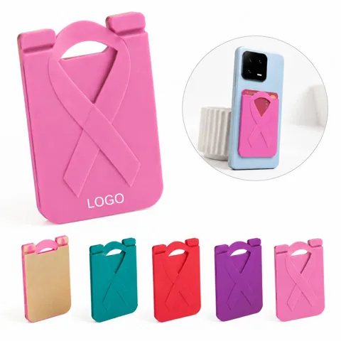 Ribbon Silicone Card Holder for Phone Back, Holds 2 Cards