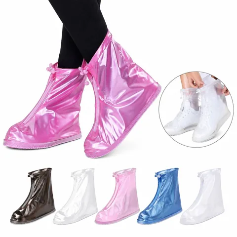 Reusable Waterproof PVC Shoe Covers with Non-Slip Rubber 2
