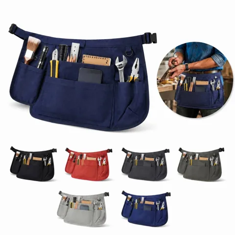 Durable Multi-Pocket Canvas Tool Apron with Adjustable Neck 2