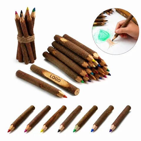 Natural Branch Pencils 5.7in Eco-Friendly Wood for Drawing