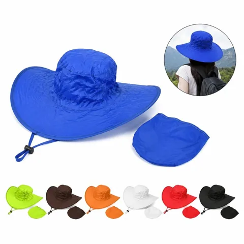 Foldable Wide Brim Sun Hat with Adjustable Chin Strap 2