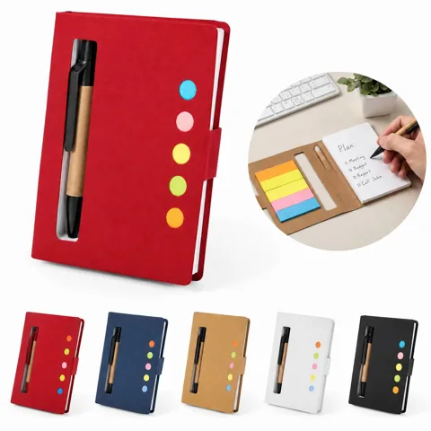 Eco Sticky Notes Booklet with Pen, Repositionable 2