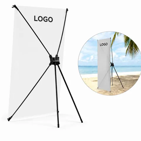 Gloss Vinyl X Banner Stand Retractable Portable Display