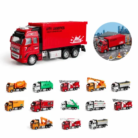 Die-Cast Alloy Truck Toy with Tilting Dump Bed for Kids 2