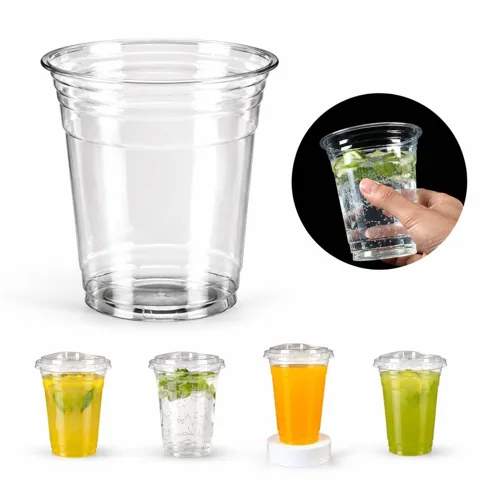 16oz Clear PET Plastic Party Cups for Cold Drinks 2