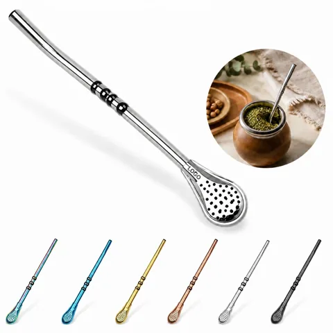 Stainless Steel Filter Straw Spoon for Smoothies & Juice