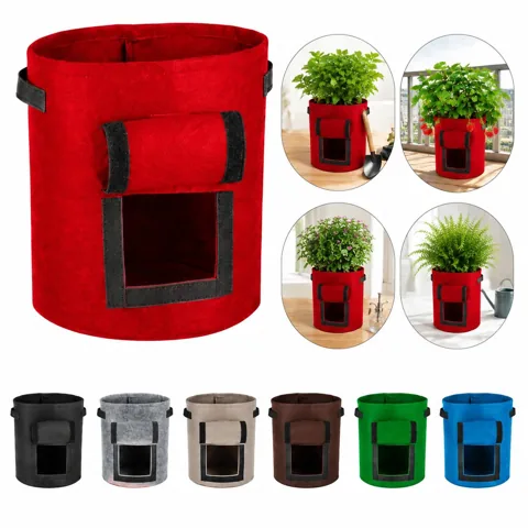 Breathable 5-Gallon Felt Grow Bags for Plants with Handles 2