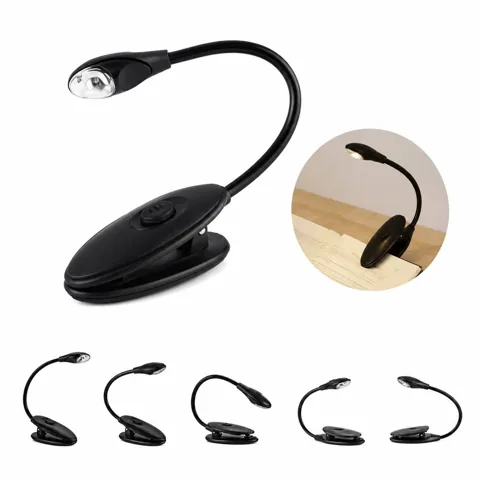 Rechargeable LED Clip Book Light with Flexible Gooseneck 2