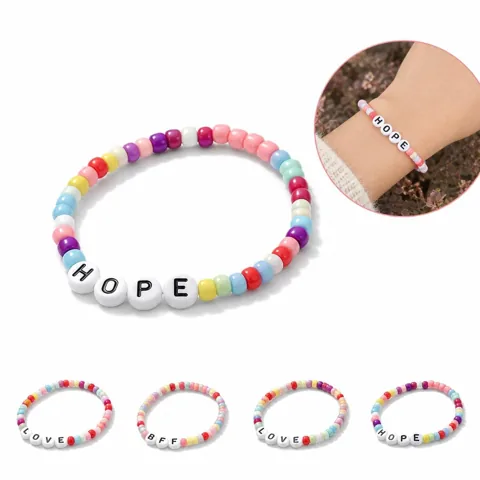 Personalized Letter Charm Beaded Bracelet for Women 2