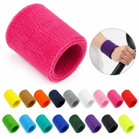 Cotton Terry Sweatband for Sports, Moisture-Wicking 2