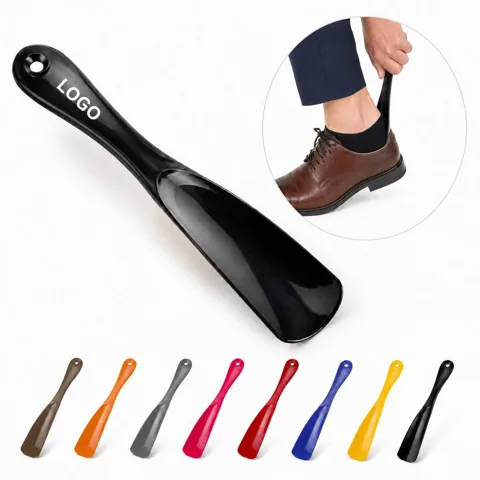 Ergonomic Plastic Shoe Horn for Easy No-Bend Use