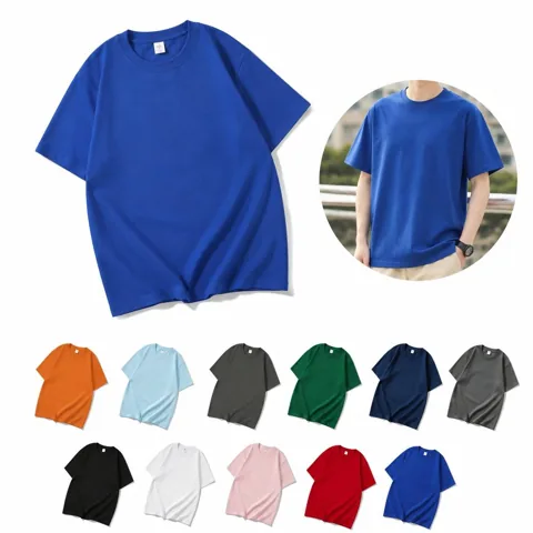 Cotton Short Sleeve T-Shirt with Customizable Print Surface 2
