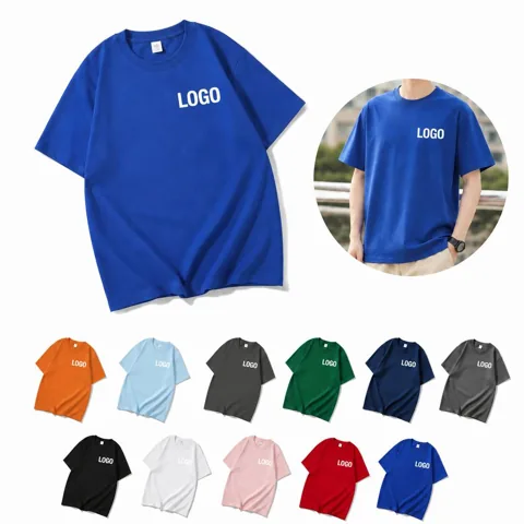 Cotton Short Sleeve T-Shirt with Customizable Print Surface