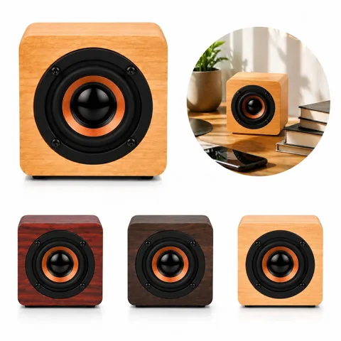 Wooden Retro Wireless Speaker with Vintage Style 2
