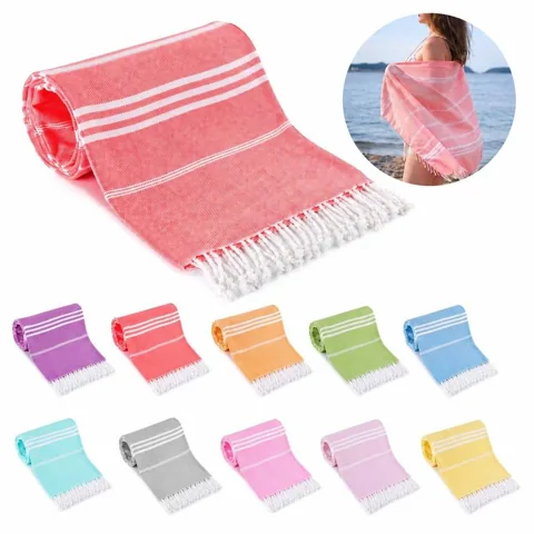100% Cotton Turkish Beach Towel, Quick-Dry & Soft 2