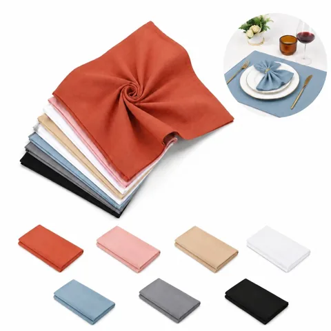 Reusable Multicolor Cotton Dinner Napkins, Fade-Resistant 2